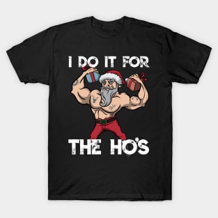 Workout Lifting Lifter Santa Claus Gym Christmas Fitness T-Shirt